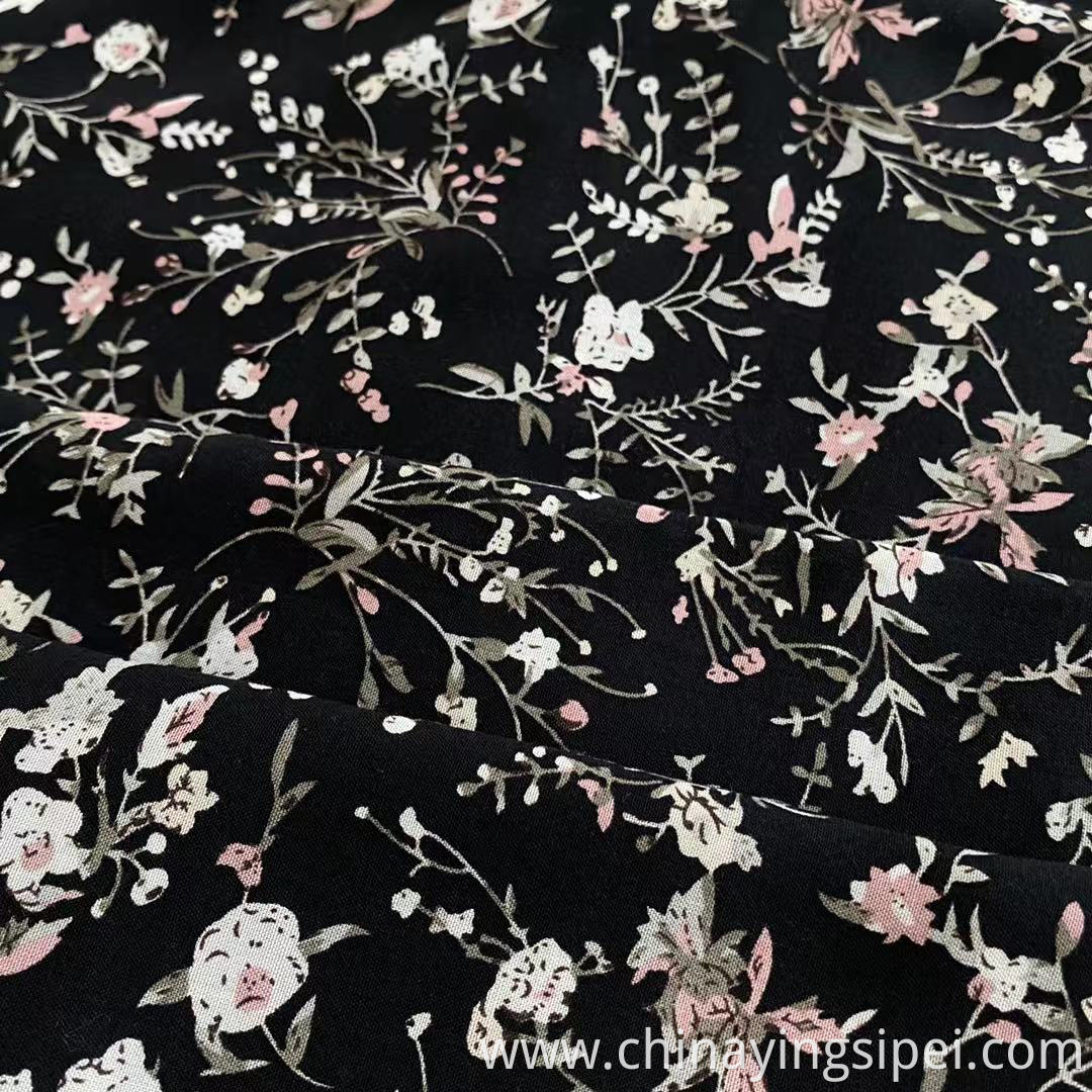 Rayon printed good price low 100% viscose fabric for women garmen